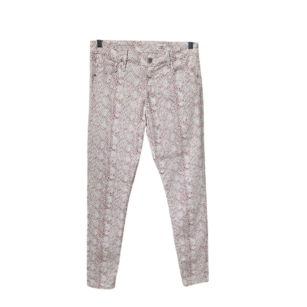 AG Adriano Goldschmied The Farrah Skinny Ankle High Rise Snake Jeans Womens 28R